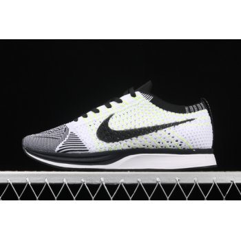 2020 Nike Flyknit Racer Black White-Volt 526628-011 Shoes